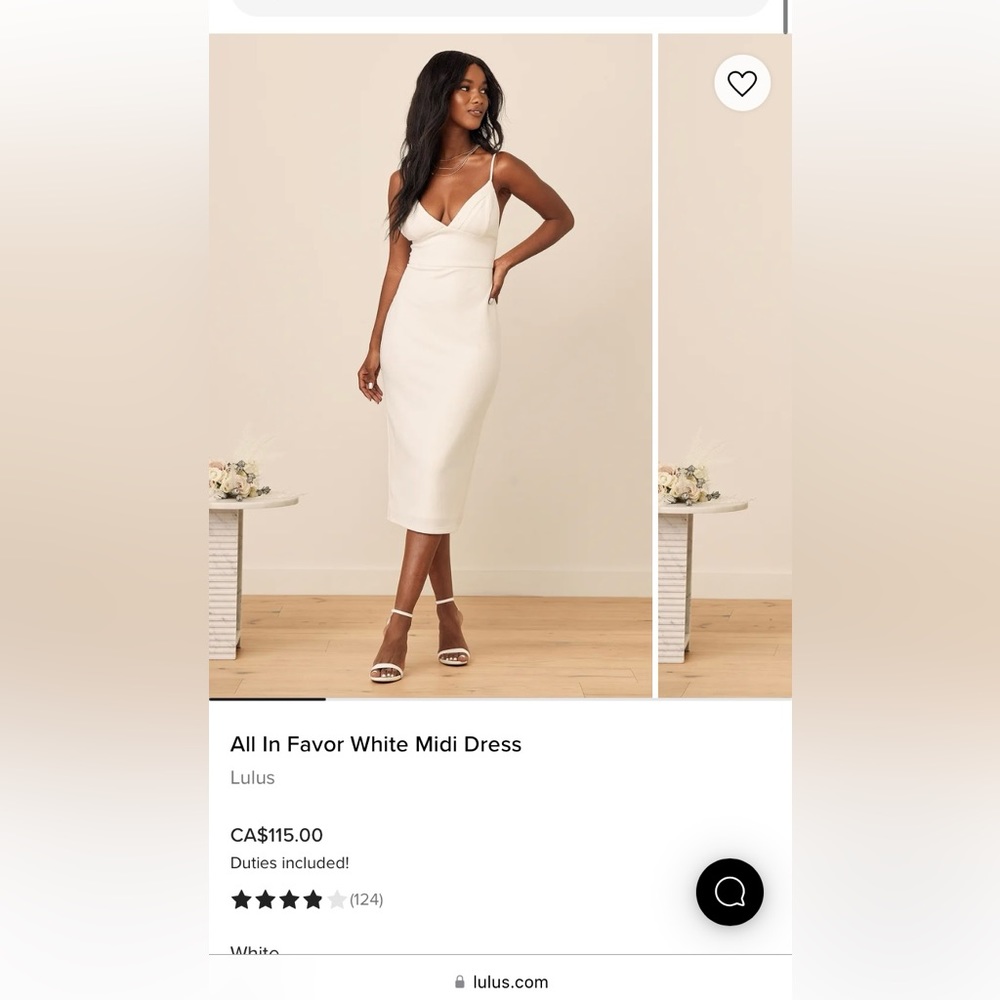 Lulu’s All in Favor White Midi Dress